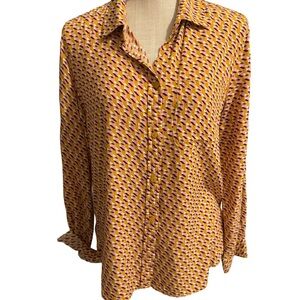 Velvet Heart Button Down Geometric Design Women’s Medium